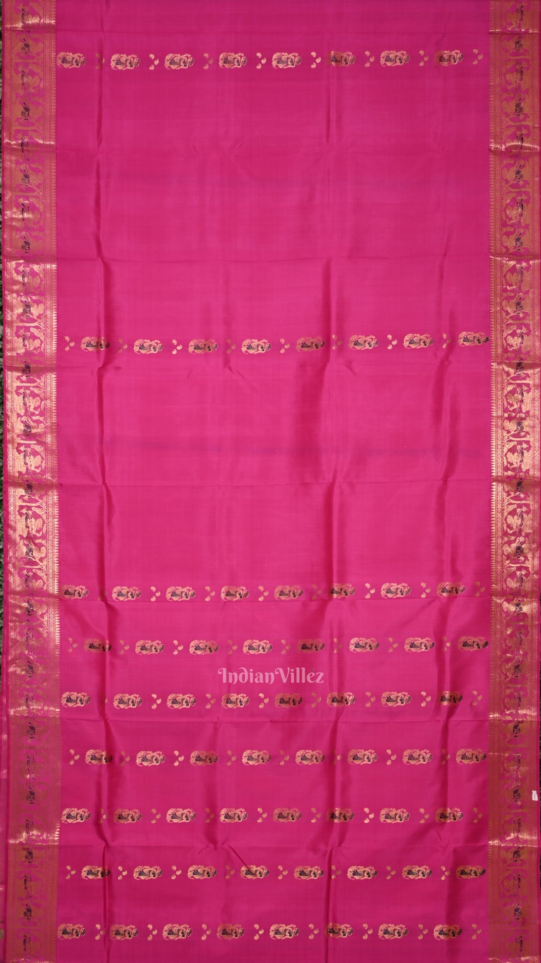 Rani Pink Handwoven Baluchari Silk Saree