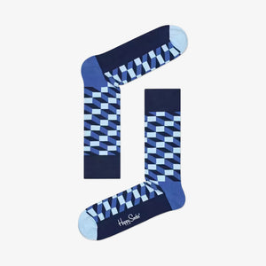 Happy Socks | FILLED OPTIC SOCK  { NAVY