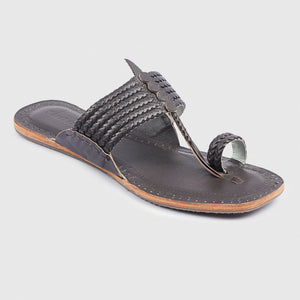 Brown Handstitched Leather Kolhapuri Men Slipper