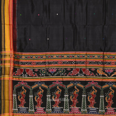 Black Kathiphera Odisha Ikat Khandua Silk Saree