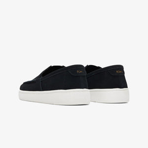 Toms | TRVL LITE SUEDE LEATHER BLACK LOAFERS  { BLACK