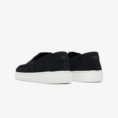 Toms | TRVL LITE SUEDE LEATHER BLACK LOAFERS  { BLACK