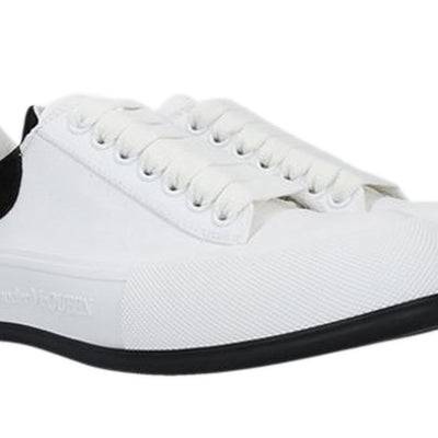Alexander Mcqueen Deck Skate Plimsoll Lace-Up White Black