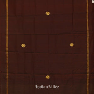 Coffee Navaratri Durga Puja Theme Hand-Painted Pattachitra Saree