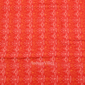 Deep Red Tribal Theme Sambalpuri Ikat Cotton Fabric