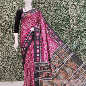 Purple Odia Barnamala Contemporary Silk Saree