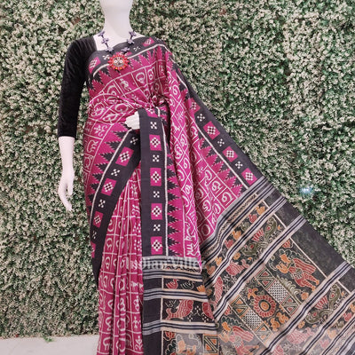 Purple Odia Barnamala Contemporary Silk Saree