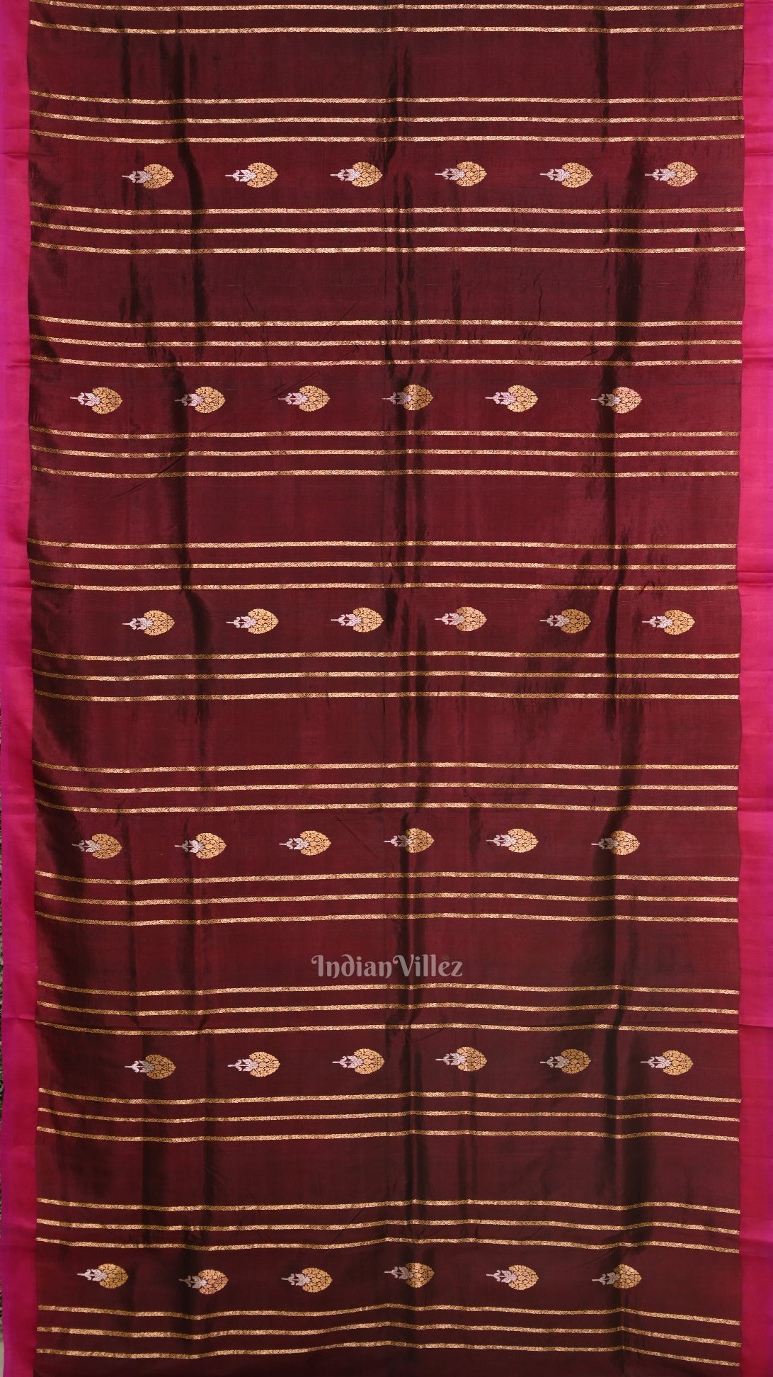 Coffee Rani Pink Banarasi Katan Silk Saree