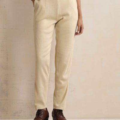 trueBrowns Beige Woollen Pants