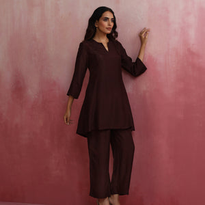 trueBrowns Cola Viscose Silk Kurta Co-ord Set