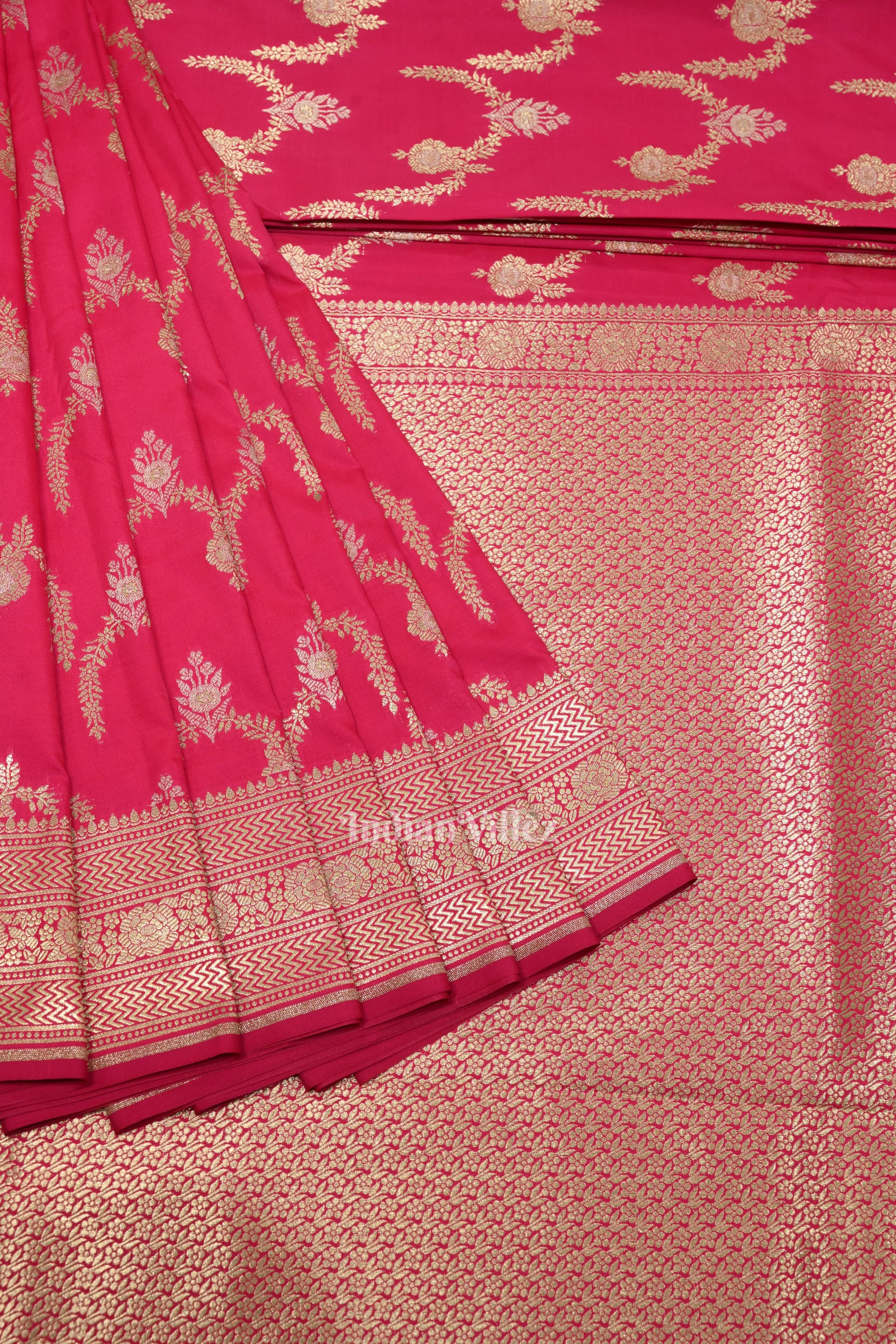 Bridal Wedding Hot Pink Soft Pure Mashru Satin Silk Banarasi Saree