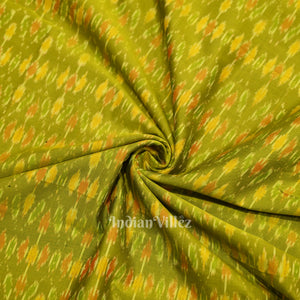 Mehendi Green Pochampally Ikat Silk & Cotton (Sico) Fabric