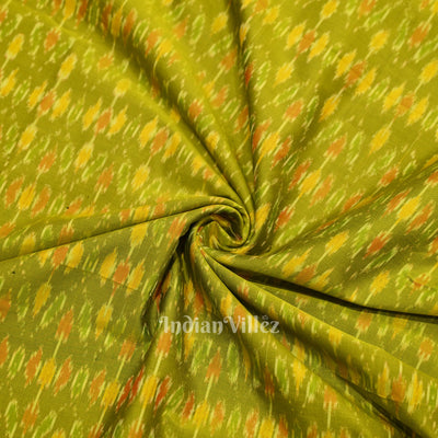 Mehendi Green Pochampally Ikat Silk & Cotton (Sico) Fabric