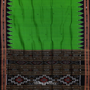 Green Butta Design Odisha Ikat Khandua Silk Saree