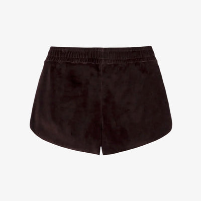 SPORTY & RICH | NY CREST VELOUR SHORT { BROWN