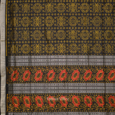 Exclusive Black Jhoti Theme Odisha Handloom Sambalpuri Silk Saree