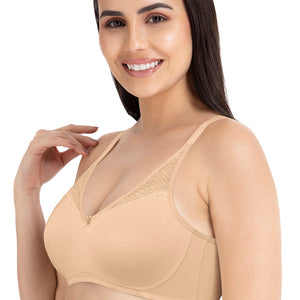 Lace Concealer Non-padded Non-wired Bra - Hazelnut