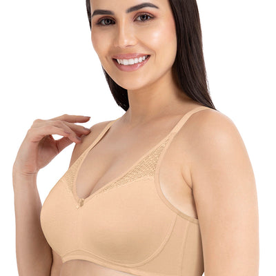 Lace Concealer Non-padded Non-wired Bra - Hazelnut