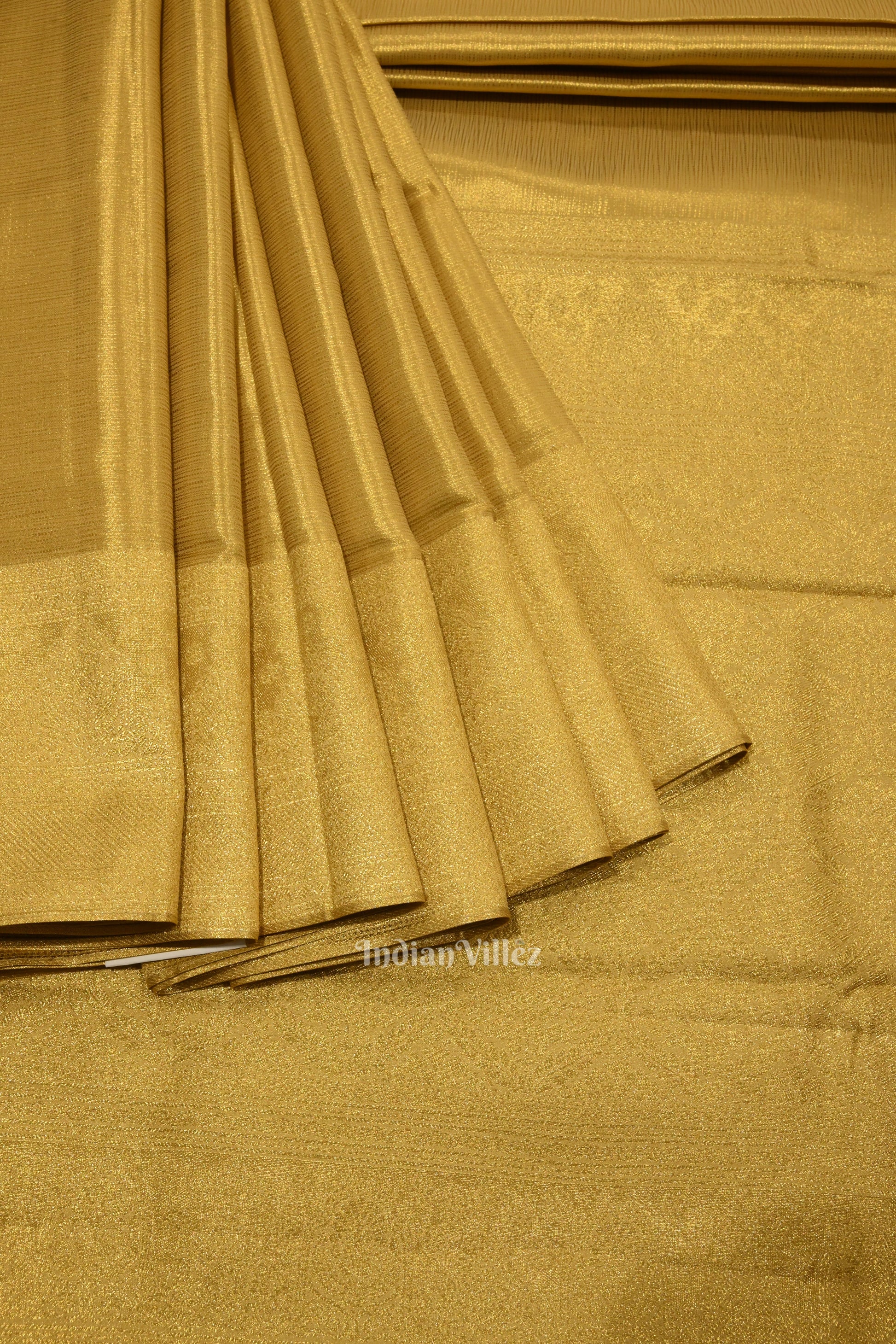 Golden Pure Kanjivaram Tissue Silk Saree