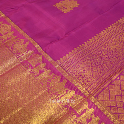 Magenta Doli Barat Theme at Border Pure Kanjivaram Silk Saree