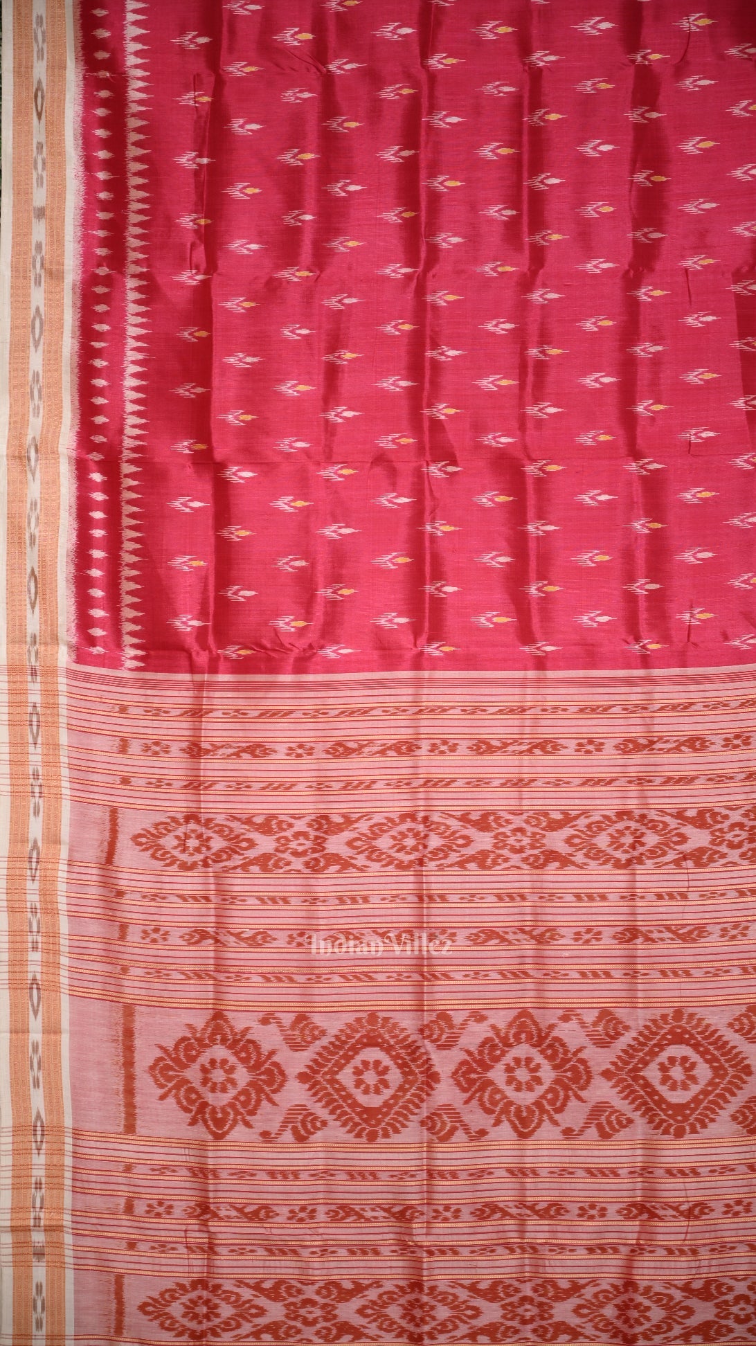 Rani Pink Mayur Chandrika Odisha Ikat Khandua Silk saree
