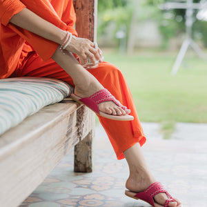 Sienna Pink Kolha Flats