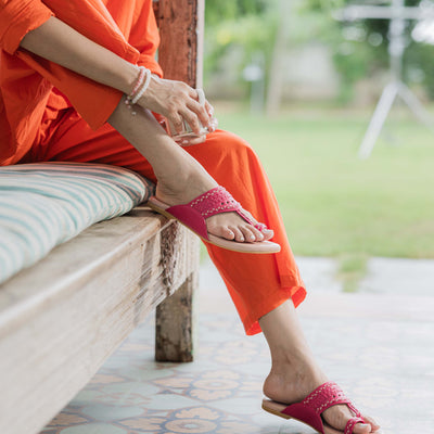Sienna Pink Kolha Flats