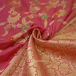 Pink Meenakari Banarasi Katan Silk Saree