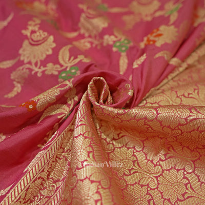 Pink Meenakari Banarasi Katan Silk Saree