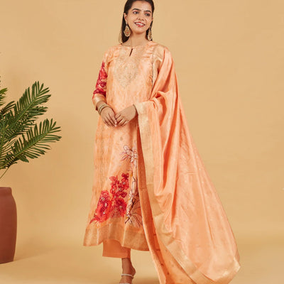 Peachy Pastel Festive Kurta Set