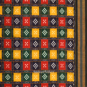 Multi Color Pasapali Odisha Ikat Sambalpuri Dress Set & Dupatta