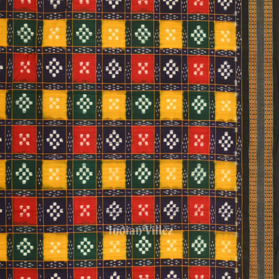 Multi Color Pasapali Odisha Ikat Sambalpuri Dress Set & Dupatta