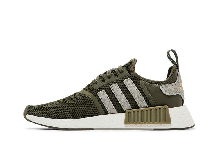 adidas NMD R1 Olive Strata Silver Pebble Cloud White