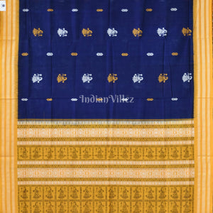 Blue Odisha Ikat Sambalpuri Pure Cotton Saree