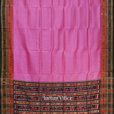 Rani Pink Odisha Ikat Khandua Silk Saree