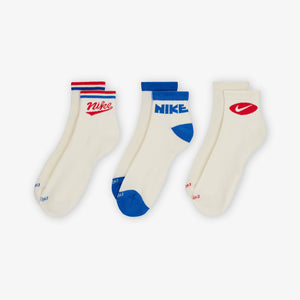 NIKE | EVERYDAY PLUS ANKLE SOCKS (3 PARIS) { MULTI-COLOR