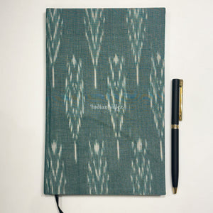 Sea Green Handmade Ikat Woven Cotton Fabric Cover Diary