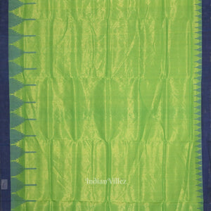 Parrot Green Blue Phoda Kumbha Sambalpuri Cotton Tissue Saree