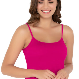 Cotton Camisole (Pack of 2) - Nude- Fuchsia