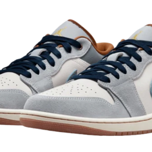 Air Jordan 1 Low Phantom Repaired Denim Swoosh