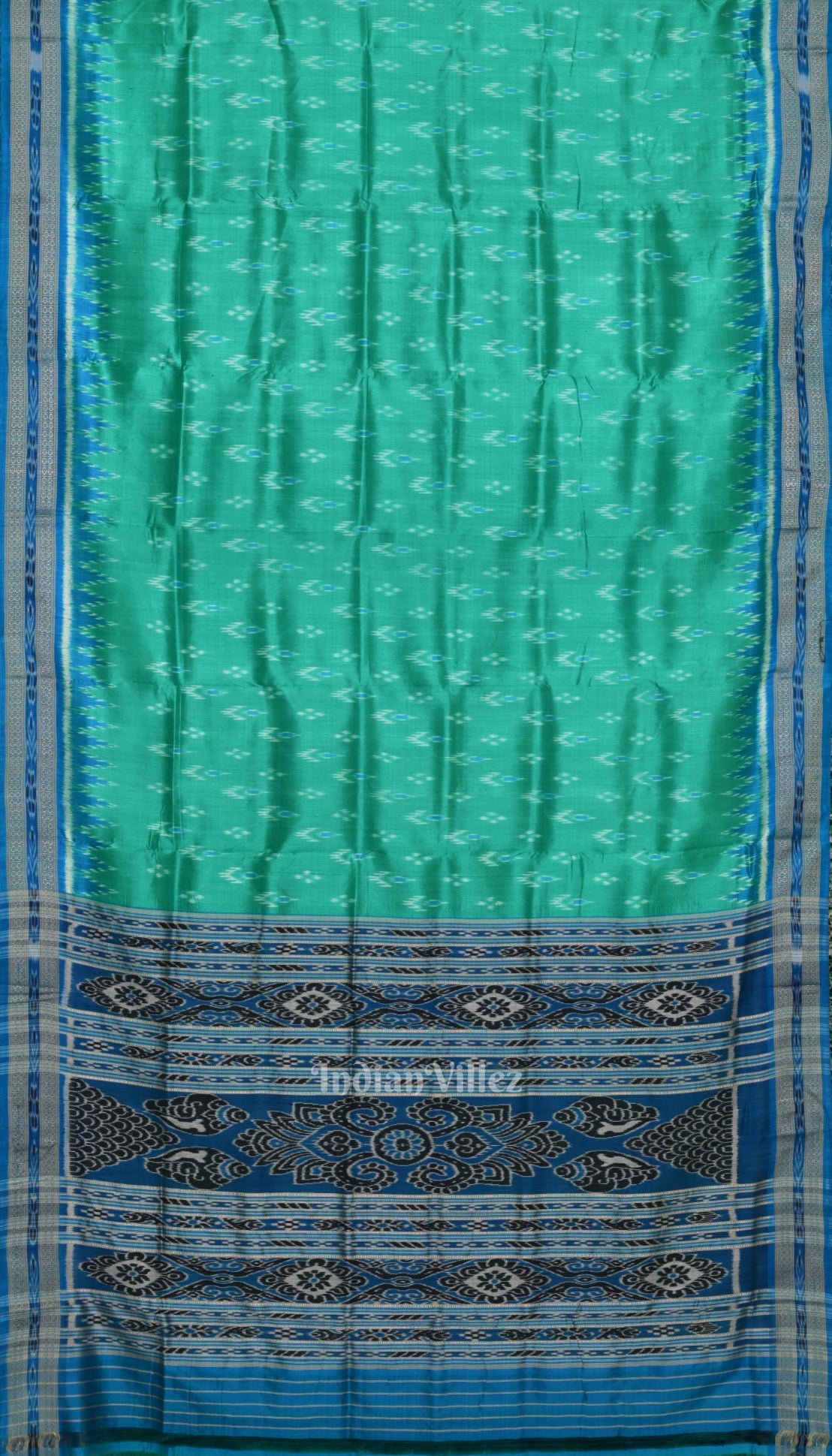 Sea Green Mayur Chandrika Khandua Silk Saree