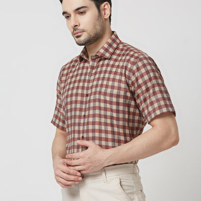 Half Sleeve Checks Shirt