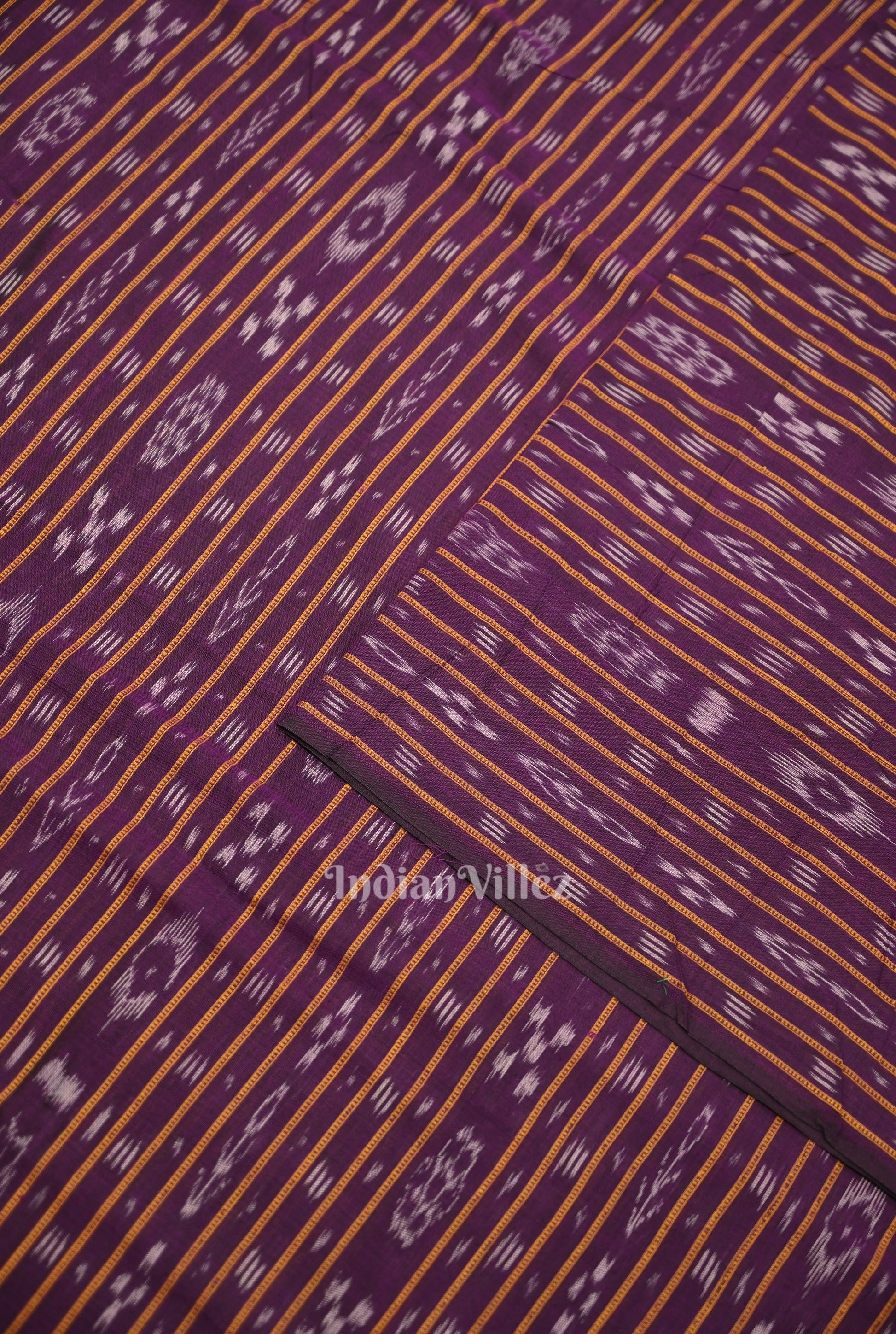 Purple Sambalpuri Odisha Ikat Cotton Fabric