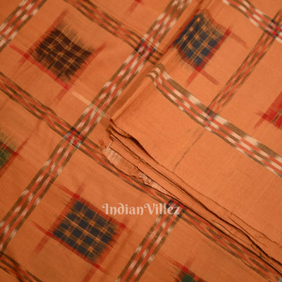 Orange Ashwini Odisha Ikat Sambalpuri Cotton Fabric