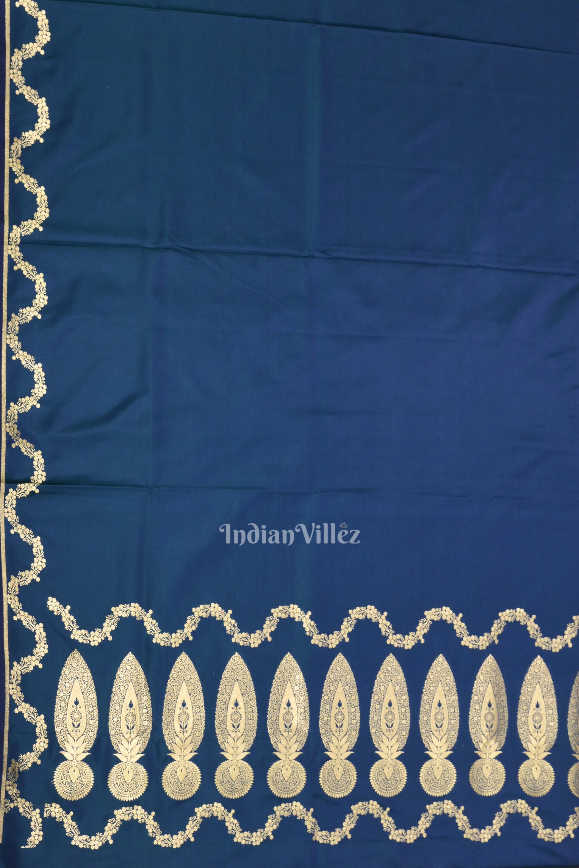 Blue Dual Tone Soft Pure Mashru Satin Silk Banarasi Saree