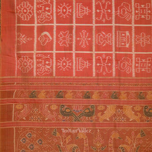 Peach Pink Nabakothi Contemporary Designer Silk Saree