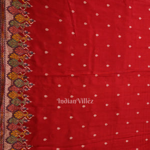 Deep Red Nartaki Theme Tussar Banarasi Handloom Silk Saree