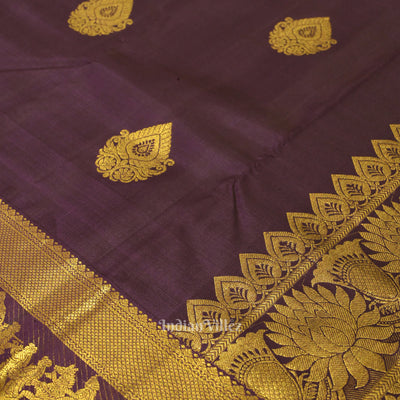 Dark Purple Doli Barat Theme at Border Kanjivaram Silk Saree