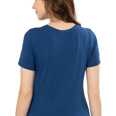 Scoop Neck Sleep Tee - Navy Peony