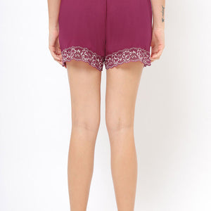 Lace Touch Sleep Shorts - Anemone